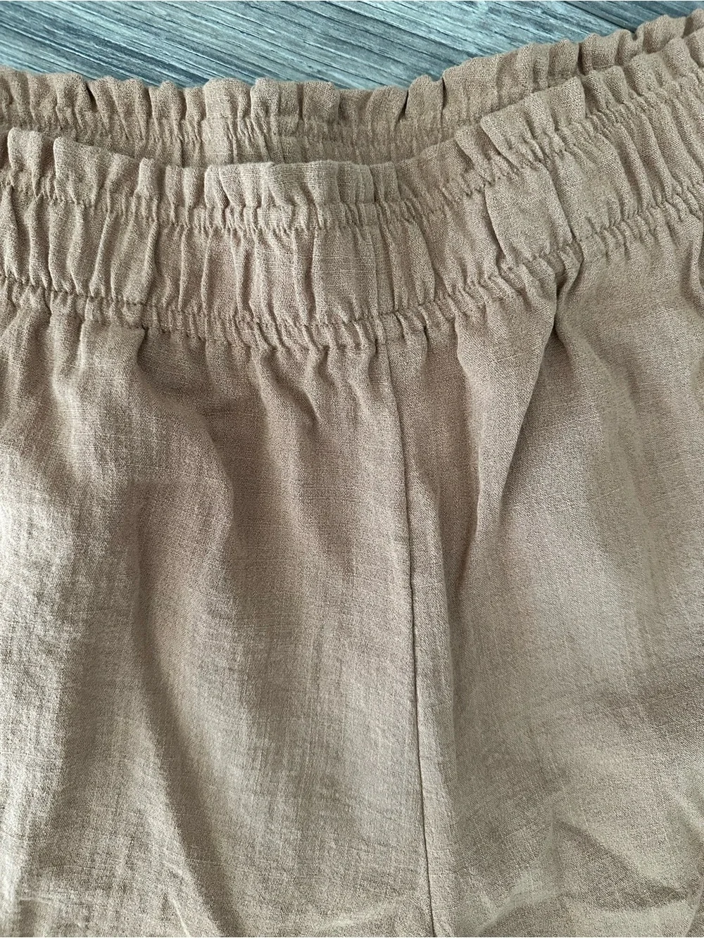 H&M Camel Elastic-Waist Wide Leg Pants